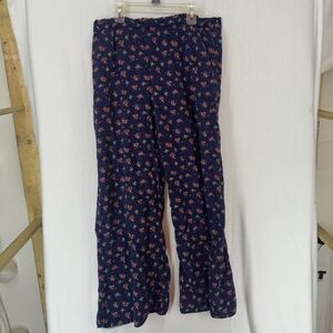 Forever 21 Floral Flowy Pants Woman’s Size M Blue